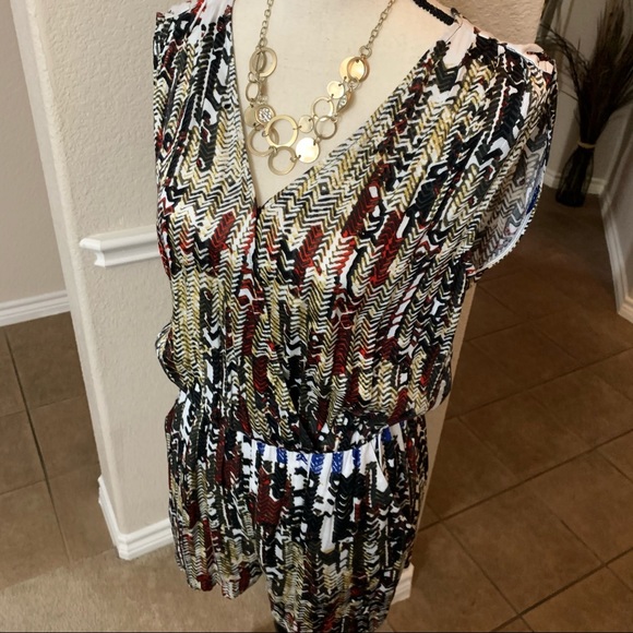 Daniel Rainn multi colored abstract print romper. - Picture 7 of 16